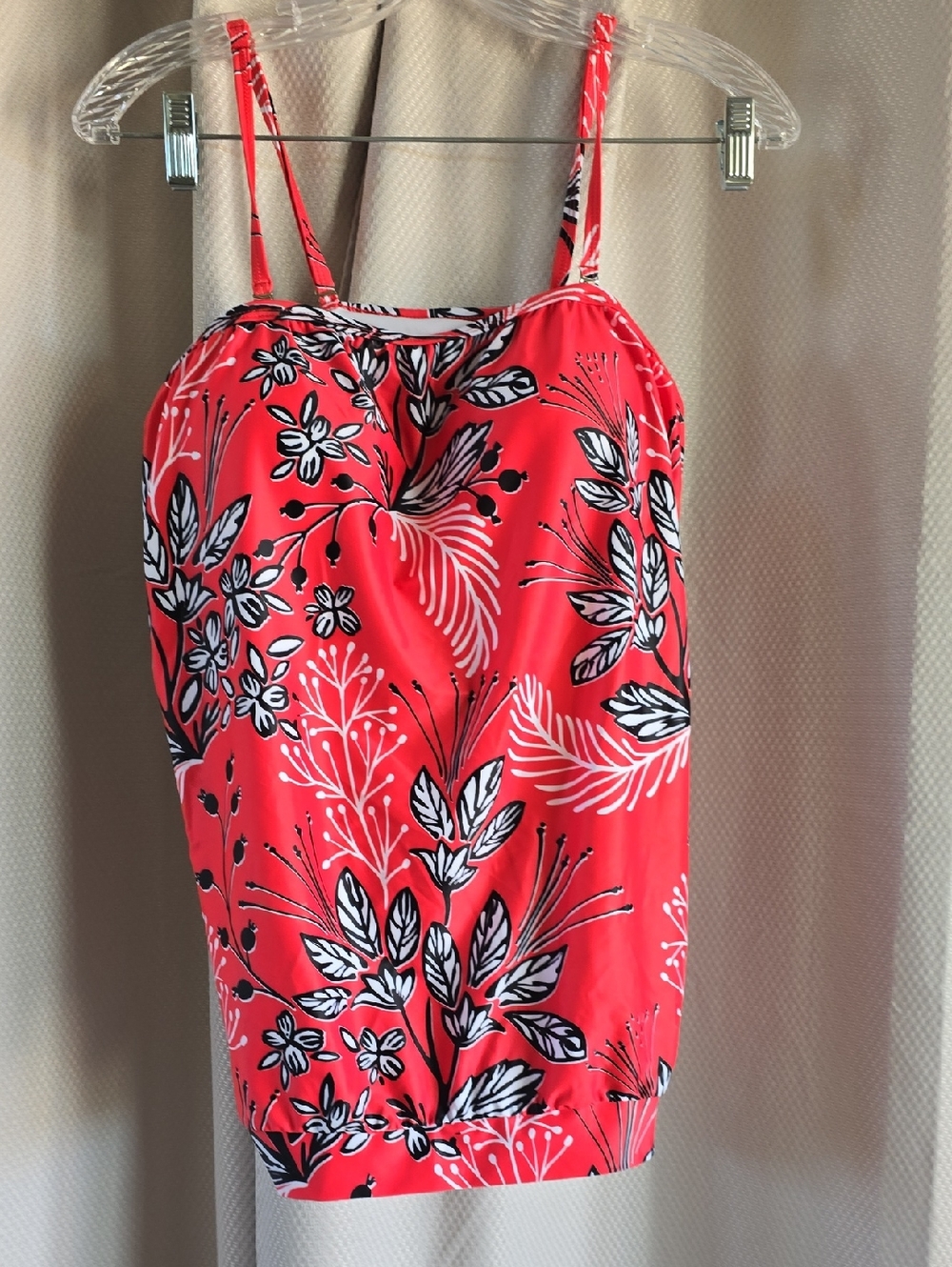 Holipick Coral Floral Tankini Top New With Tags Size L